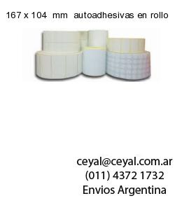 167 x 104  mm  autoadhesivas en rollo
