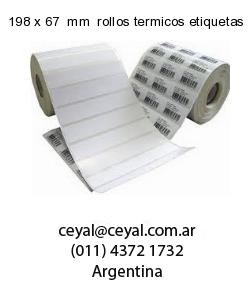 198 x 67  mm  rollos termicos etiquetas