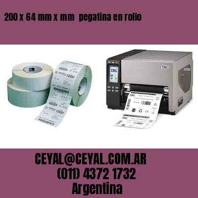 200 x 64 mm x mm  pegatina en rollo