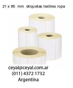 21 x 86  mm  etiquetas textiles ropa