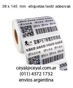 38 x 145  mm  etiquetas textil adesivas
