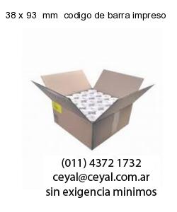 38 x 93  mm  codigo de barra impreso
