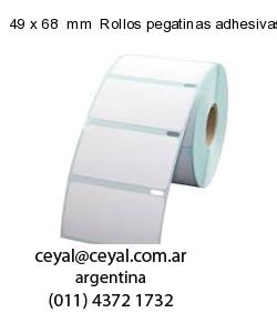 49 x 68  mm  Rollos pegatinas adhesivas
