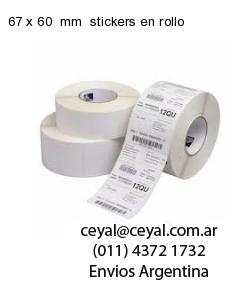 67 x 60  mm  stickers en rollo