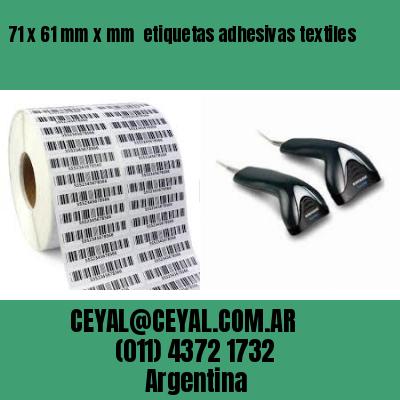 71 x 61 mm x mm  etiquetas adhesivas textiles