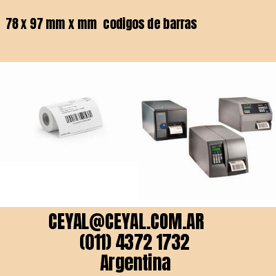 78 x 97 mm x mm  codigos de barras