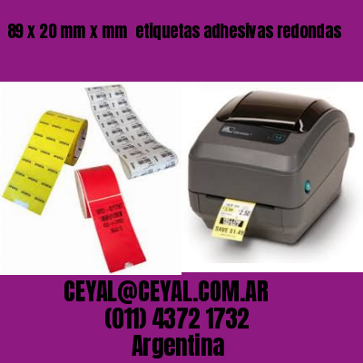 89 x 20 mm x mm  etiquetas adhesivas redondas