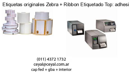 Etiquetas originales Zebra   Ribbon Etiquetado Top: adhesivo   ribbo