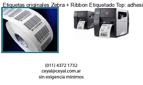 Etiquetas originales Zebra   Ribbon Etiquetado Top: adhesivo   ribbo