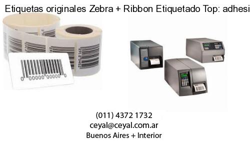Etiquetas originales Zebra   Ribbon Etiquetado Top: adhesivo   ribbo