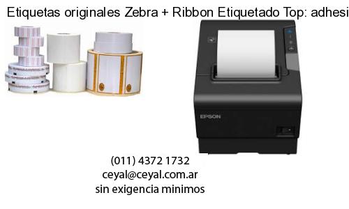 Etiquetas originales Zebra   Ribbon Etiquetado Top: adhesivo   ribbo