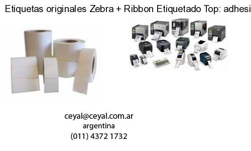 Etiquetas originales Zebra   Ribbon Etiquetado Top: adhesivo   ribbo