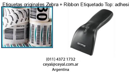 Etiquetas originales Zebra   Ribbon Etiquetado Top: adhesivo   ribbo