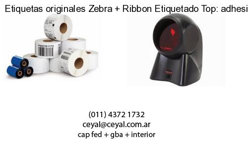 Etiquetas originales Zebra   Ribbon Etiquetado Top: adhesivo   ribbo