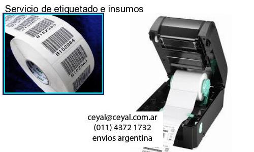 Servicio de etiquetado e insumos
