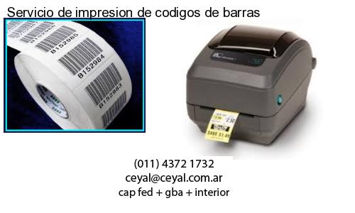 Servicio de impresion de codigos de barras