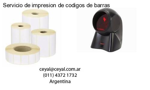 Servicio de impresion de codigos de barras