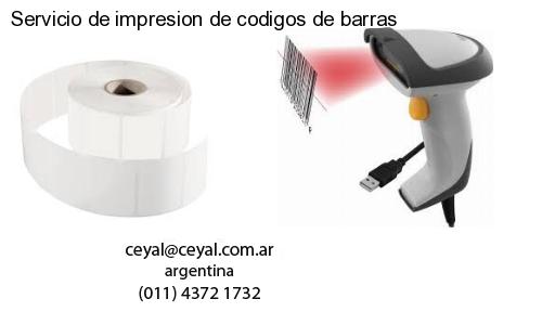 Servicio de impresion de codigos de barras
