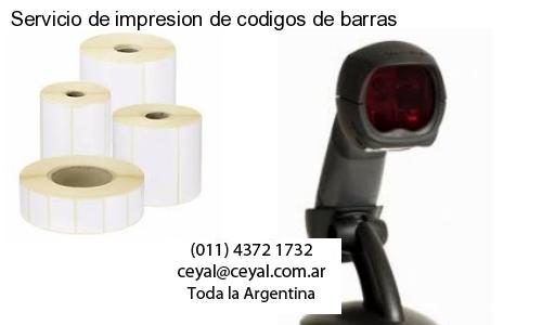 Servicio de impresion de codigos de barras