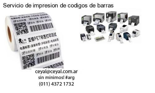 Servicio de impresion de codigos de barras