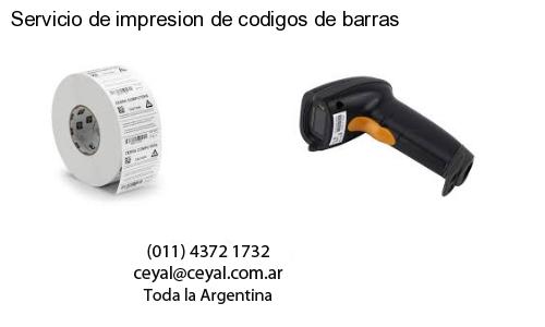 Servicio de impresion de codigos de barras