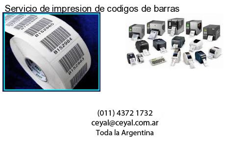 Servicio de impresion de codigos de barras