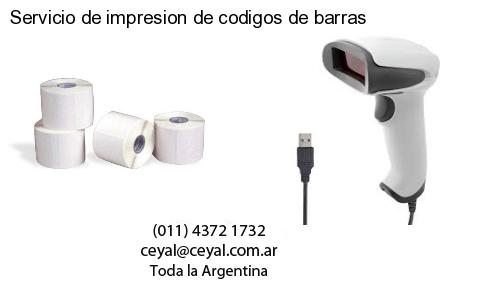 Servicio de impresion de codigos de barras