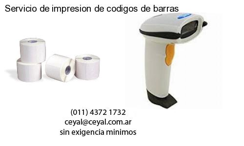 Servicio de impresion de codigos de barras