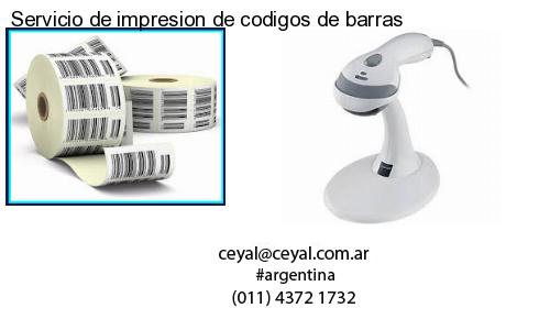 Servicio de impresion de codigos de barras