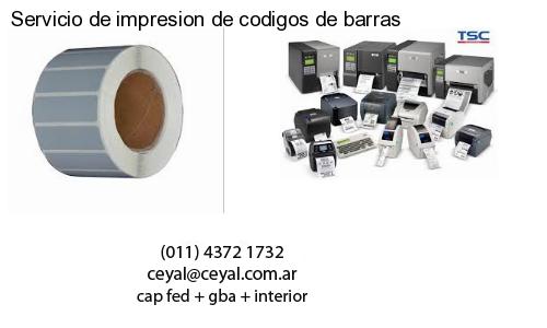 Servicio de impresion de codigos de barras