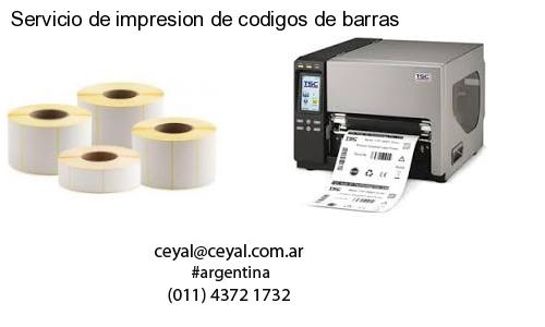 Servicio de impresion de codigos de barras