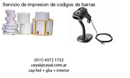 Servicio de impresion de codigos de barras