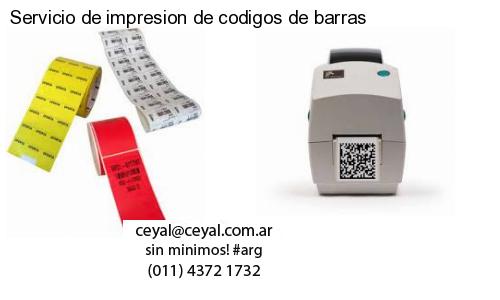 Servicio de impresion de codigos de barras