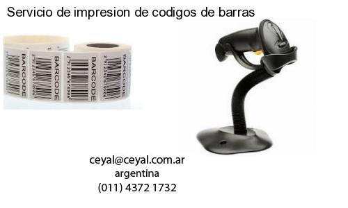 Servicio de impresion de codigos de barras