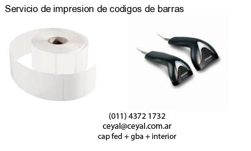 Servicio de impresion de codigos de barras