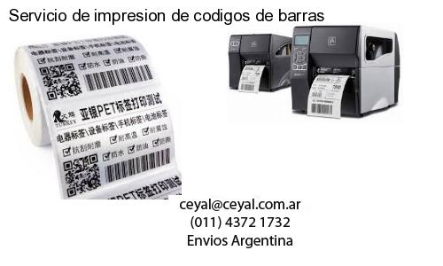 Servicio de impresion de codigos de barras