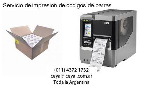 Servicio de impresion de codigos de barras