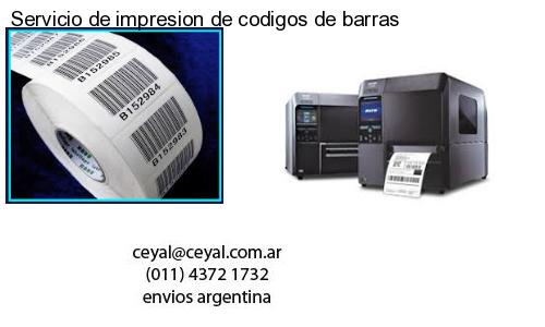 Servicio de impresion de codigos de barras