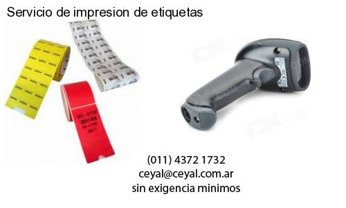 Servicio de impresion de etiquetas