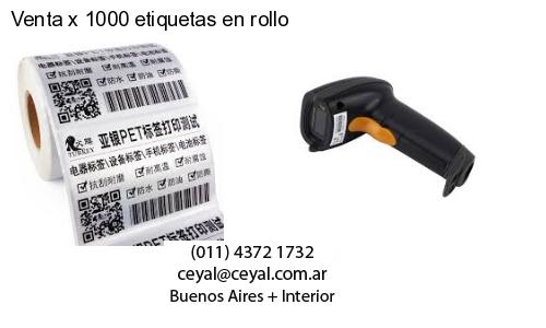 Venta x 1000 etiquetas en rollo