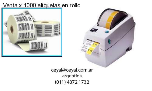 Venta x 1000 etiquetas en rollo