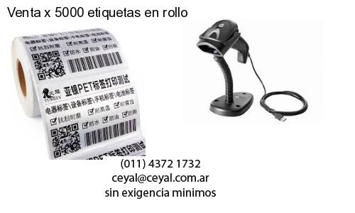 Venta x 5000 etiquetas en rollo