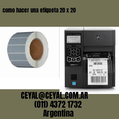 como hacer una etiqueta 20 x 20