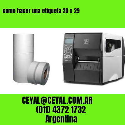 como hacer una etiqueta 20 x 29