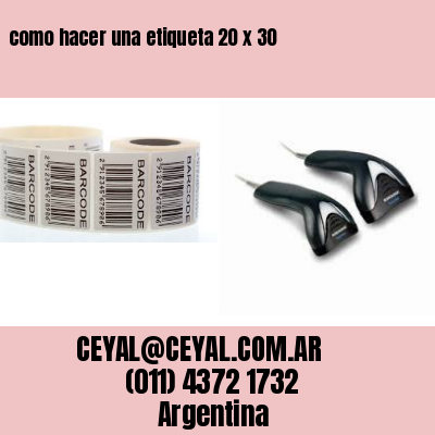 como hacer una etiqueta 20 x 30