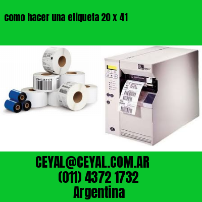 como hacer una etiqueta 20 x 41