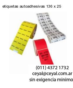 etiquetas autoadhesivas 136 x 25