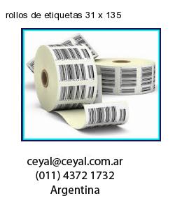 rollos de etiquetas 31 x 135