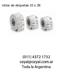 rollos de etiquetas 33 x 28