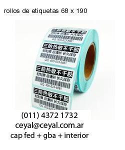 rollos de etiquetas 68 x 190